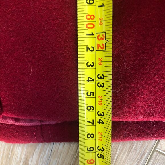 Kenneth Cole Wool Blend Assymetrical Military Trench Coat Dark Red Sz 2 - Picture 15 of 16